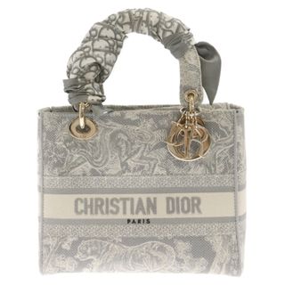 ディオール(Dior)のDIOR ディオール レディD ライトミディアム キャンバス ハンドバッグ ライトグレー レディース M05650RGO(ハンドバッグ)