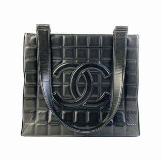 シャネル(CHANEL)のCHANEL シャネル チョコバー ココマーク ラムスキン ハンドバッグ ブラック A-2432(ハンドバッグ)