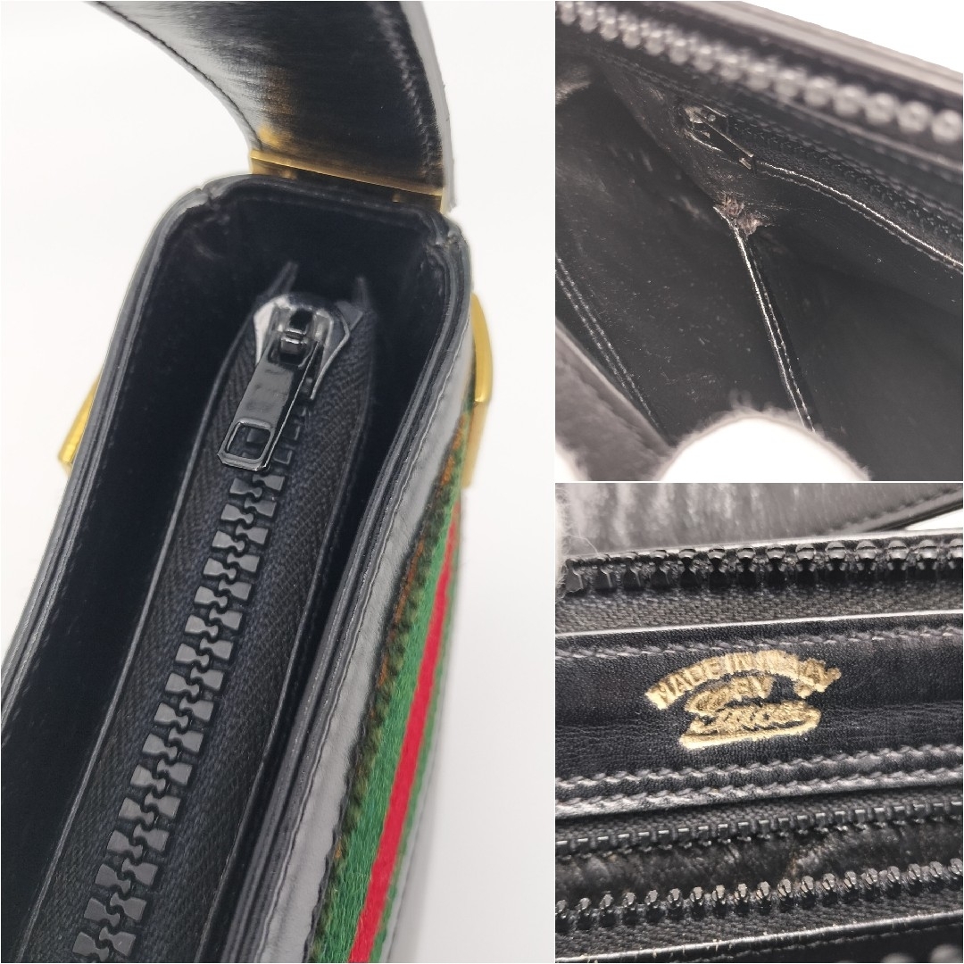Gucci(グッチ)の美品✨グッチ　ショルダーバッグ　レザー　オールドグッチ　ブラック　シェリーライン レディースのバッグ(ショルダーバッグ)の商品写真