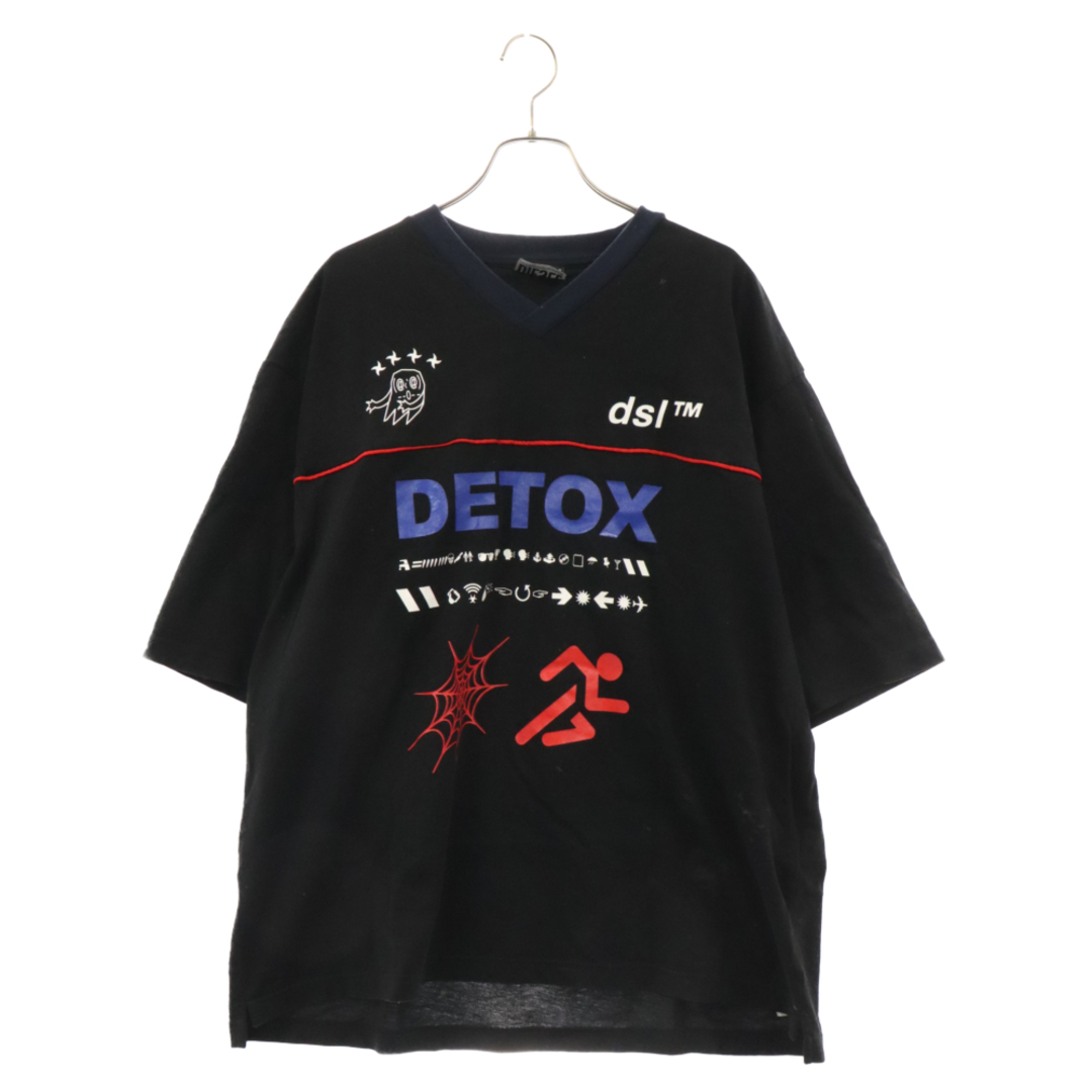 DIESEL(ディーゼル)のDIESEL ディーゼル T-DELPHIVY-SLITS DETOX Vネック半袖Tシャツ ブラック A02873 メンズのトップス(Tシャツ/カットソー(半袖/袖なし))の商品写真