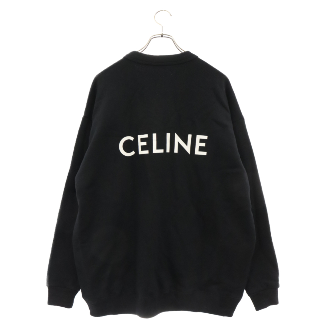 celine(セリーヌ)のCELINE セリーヌ バックロゴプリント スウェット オーバーサイズ カーディガン 2Y672345F ブラック メンズのトップス(カーディガン)の商品写真