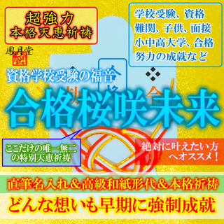 【本格祈祷 合格桜咲未来】学校 受験 資格 子供家族 縁結び 霊視占い お守り(その他)