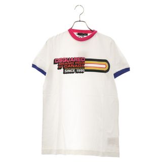 ディースクエアード(DSQUARED2)のDSQUARED2 ディースクエアード 71GC373 マルチカラーロゴプリント半袖リンガーTシャツカットソー ホワイト(Tシャツ/カットソー(半袖/袖なし))