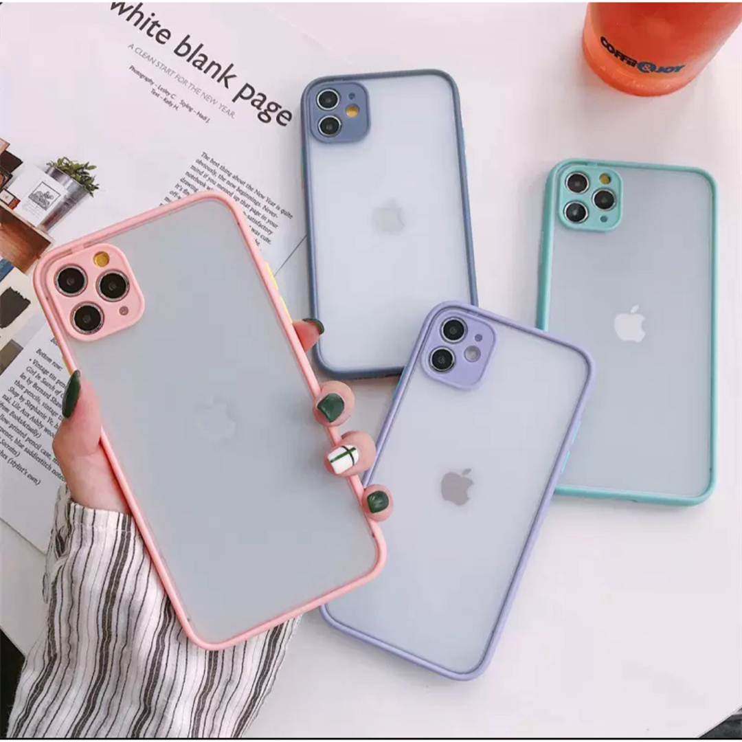 iPhone case 15 マット ケース つや消し ピンク シンプル 韓国 スマホ/家電/カメラのスマホアクセサリー(iPhoneケース)の商品写真