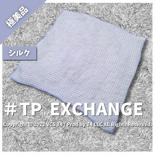 【極美品】 TP  EXCHANGE　シルク　絹　総柄ハンカチーフ ✓3308(ハンカチ)