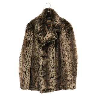 シュプリーム(Supreme)のSUPREME シュプリーム 17AW × Schott Fur Peacoat Leopard ショット フェイクファー レオパード ピーコート ブラウン(ピーコート)