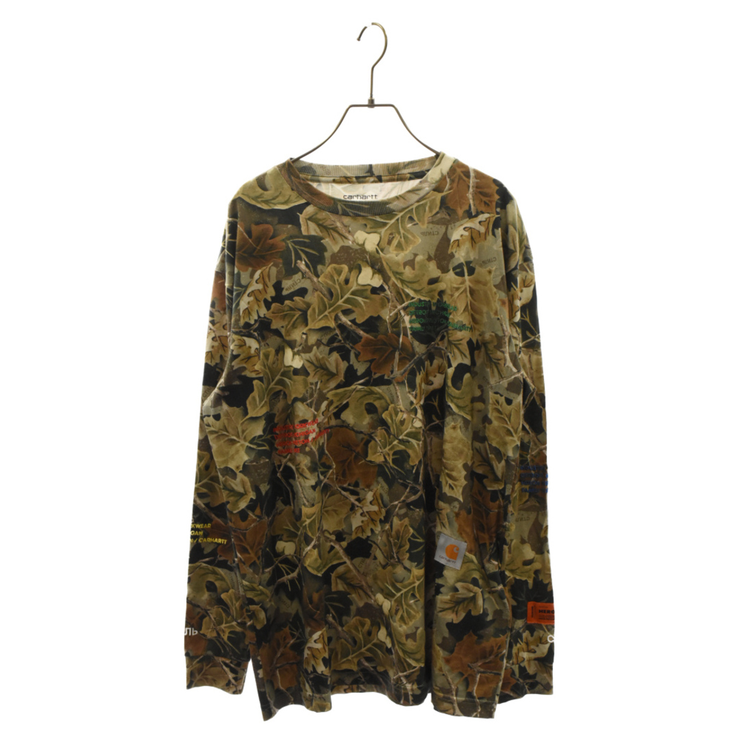 HERON PRESTON ヘロンプレストン 18AW × Carhartt Camo L/S Tee カーハート リアルツリーカモ 総柄 クルーネック カットソー 長袖Tシャツ カーキ HMAB005F18721057 メンズのトップス(Tシャツ/カットソー(七分/長袖))の商品写真