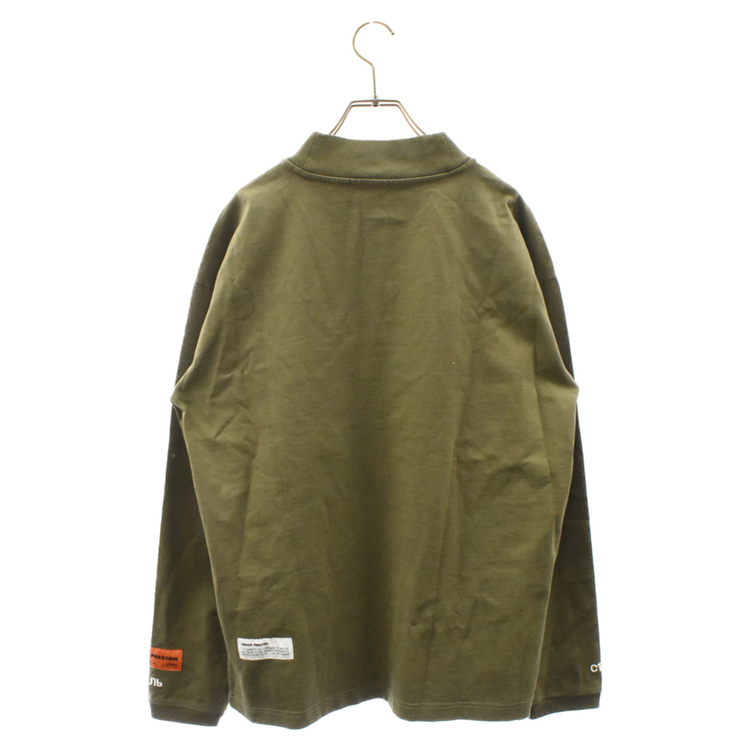 HERON PRESTON ヘロンプレストン 20AW MOCK NECK L/S TEE ロゴ刺繍 モックネック ロングスリーブ 長袖Tシャツ カーキ HMAB017F20JER001 メンズのトップス(Tシャツ/カットソー(七分/長袖))の商品写真