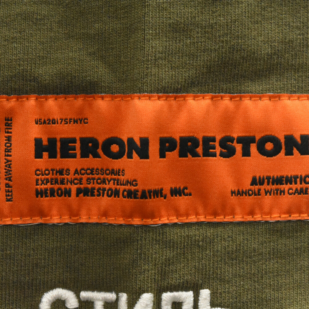 HERON PRESTON ヘロンプレストン 20AW MOCK NECK L/S TEE ロゴ刺繍 モックネック ロングスリーブ 長袖Tシャツ カーキ HMAB017F20JER001 メンズのトップス(Tシャツ/カットソー(七分/長袖))の商品写真