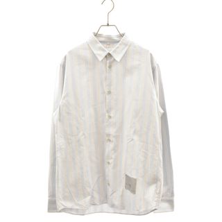 OAMC オーエーエムシー 20SS Salv Shirt コットンポプリン ロゴタグ ストライプ 長袖シャツ ブルー OAMQ602668(シャツ)