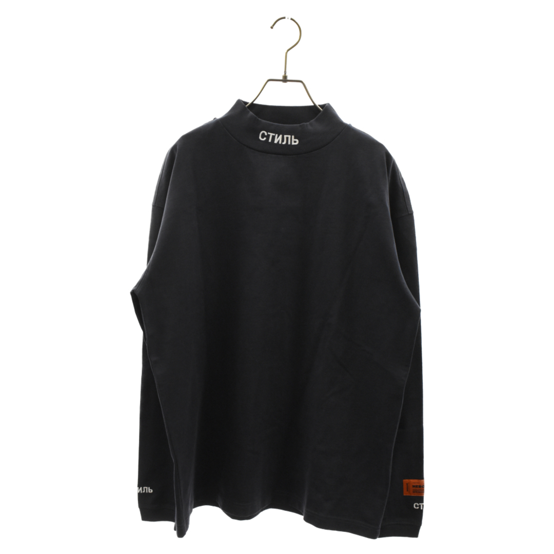 HERON PRESTON ヘロンプレストン 20AW MOCK NECK L/S TEE ロゴ刺繍 モックネック ロングスリーブ 長袖Tシャツ ネイビー HMAB017F20JER001 メンズのトップス(Tシャツ/カットソー(七分/長袖))の商品写真