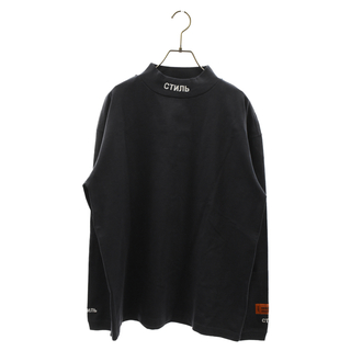 HERON PRESTON ヘロンプレストン 20AW MOCK NECK L/S TEE ロゴ刺繍 モックネック ロングスリーブ 長袖Tシャツ ネイビー HMAB017F20JER001(Tシャツ/カットソー(七分/長袖))