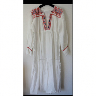 JEAN NERET  embroidery gathered dress(ロングワンピース/マキシワンピース)