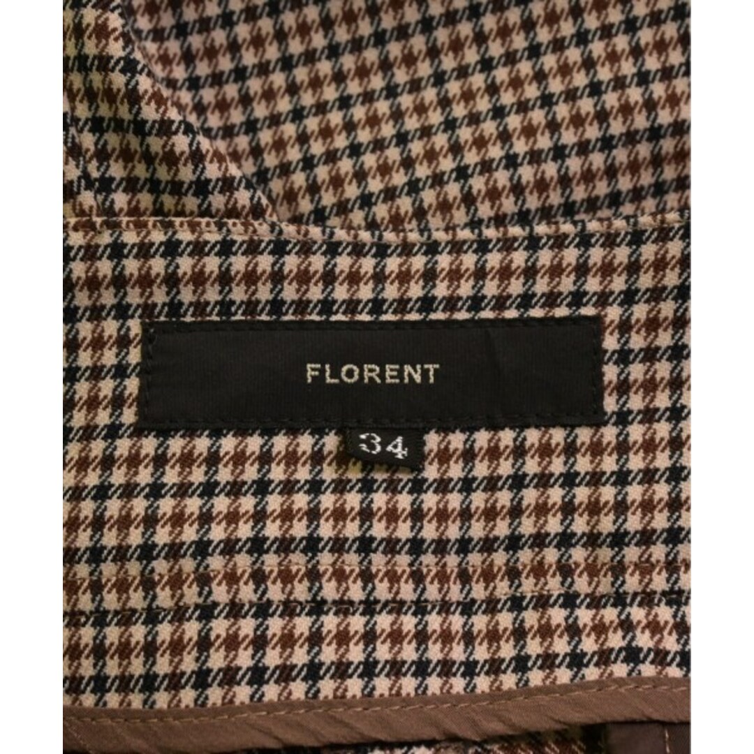 FLORENT(フローレント)のFLORENT パンツ（その他） 34(XS位) ベージュx茶x紺(チェック) 【古着】【中古】 レディースのパンツ(その他)の商品写真
