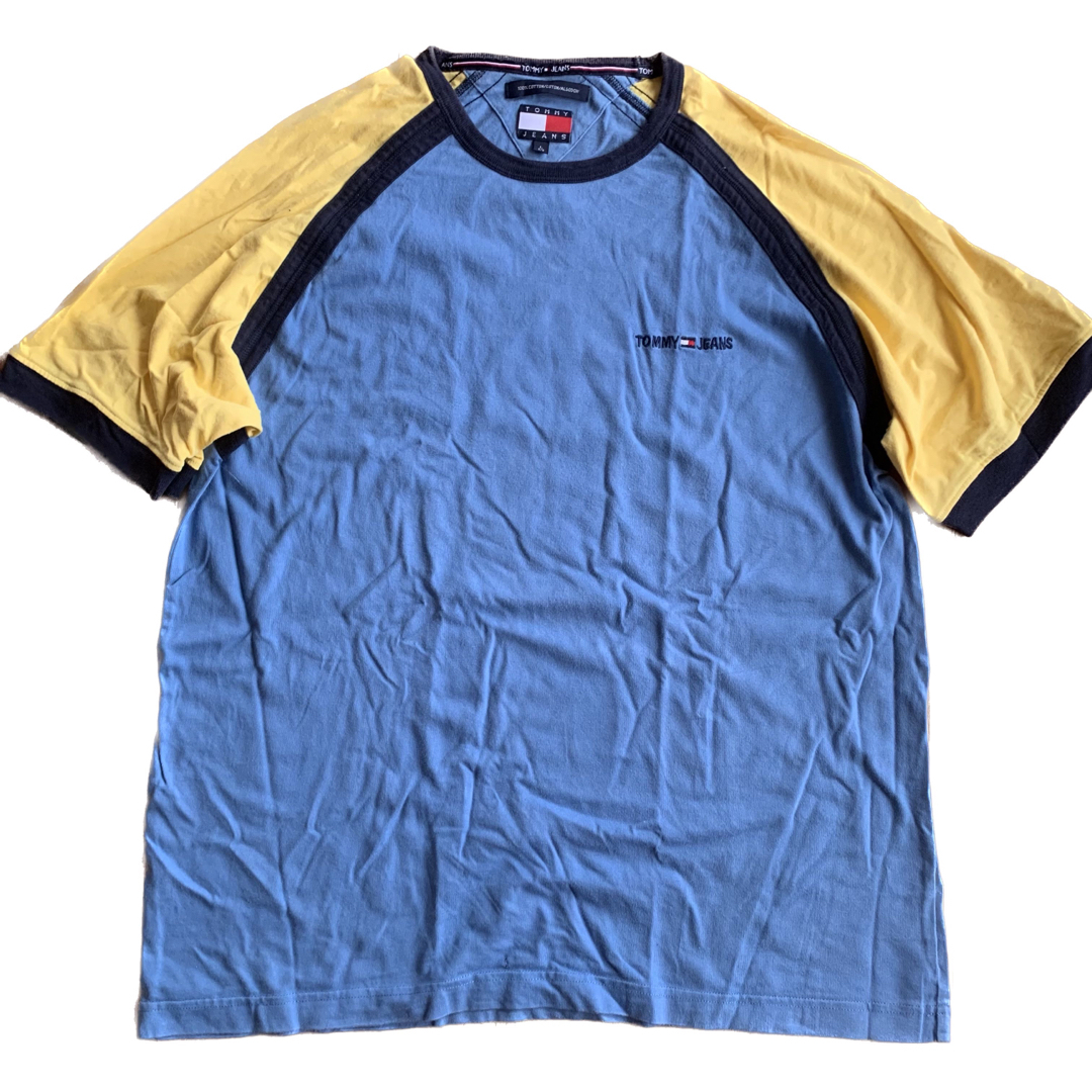 TOMMY JEANS(トミージーンズ)の90s tommy jeans トミージーンズ　ラグラン　切り替え　tシャツ メンズのトップス(Tシャツ/カットソー(半袖/袖なし))の商品写真