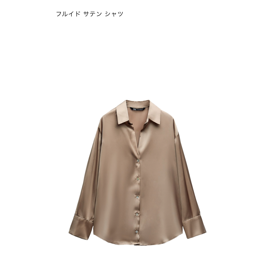 ZARA(ザラ)のZARA★フルイドサテンシャツ レディースのトップス(シャツ/ブラウス(長袖/七分))の商品写真