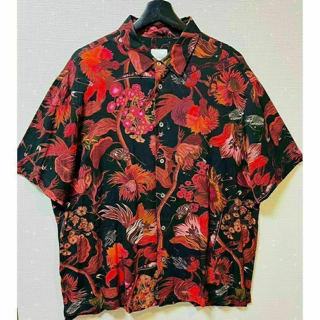 Paul Smith(ポールスミス)の【極美品】paulsmith 黒　赤　アロハ　半袖　シャツ メンズのトップス(シャツ)の商品写真