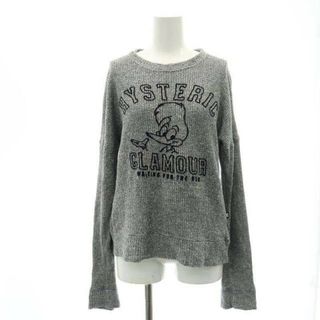 HYSTERIC GLAMOUR - ヒステリックグラマー 刺繍 ニット プルオーバー セーター 長袖 F グレー