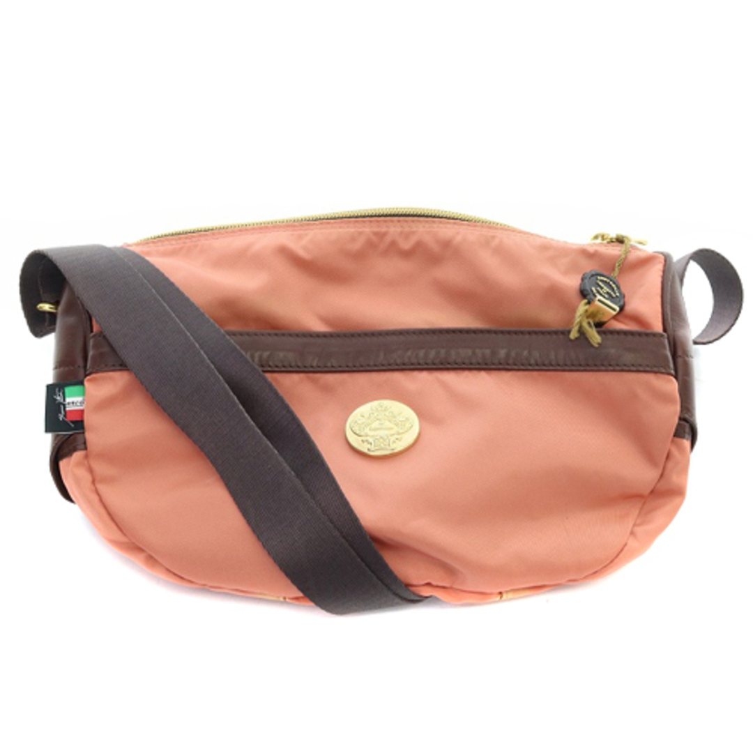 Orobianco(オロビアンコ)のオロビアンコ ナイロン レザー ショルダーバッグ ロゴ ピンク レディースのバッグ(ショルダーバッグ)の商品写真