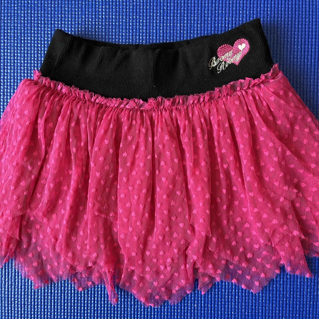 3段ハートレース スカート 130センチ キッズ/ベビー/マタニティのキッズ服女の子用(90cm~)(スカート)の商品写真