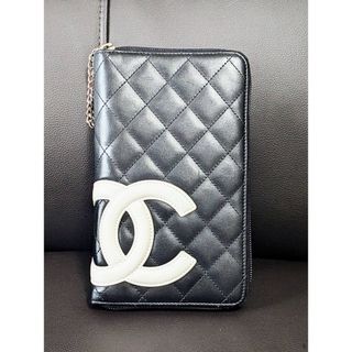 シャネル(CHANEL)の本物美品！カンボンオーガナイザーラウンド長財布★白ココマーク 激安！(財布)