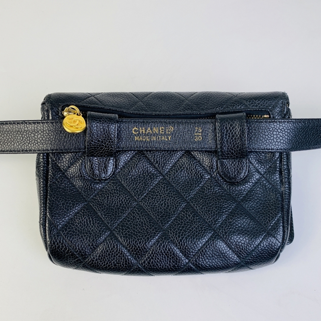 CHANEL(シャネル)のCHANEL シャネル マトラッセ ウエストバッグ キャビアスキン ショルダーバッグ ブラック A-2433 レディースのバッグ(ショルダーバッグ)の商品写真