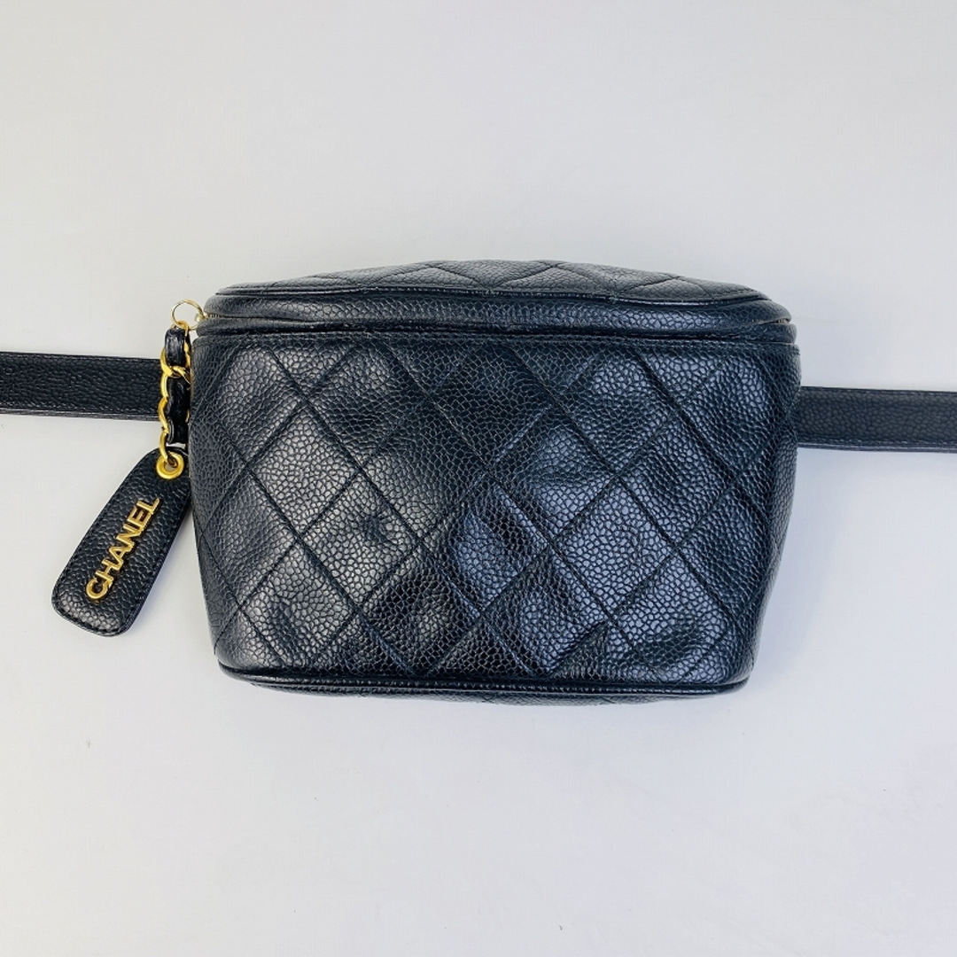 CHANEL(シャネル)のCHANEL シャネル マトラッセ ウエストバッグ キャビアスキン ショルダーバッグ ブラック A-2433 レディースのバッグ(ショルダーバッグ)の商品写真