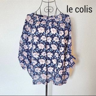 le colis  ルコリ　レトロな花柄 ドルマンスリーブ 七分袖カットソー(カットソー(長袖/七分))