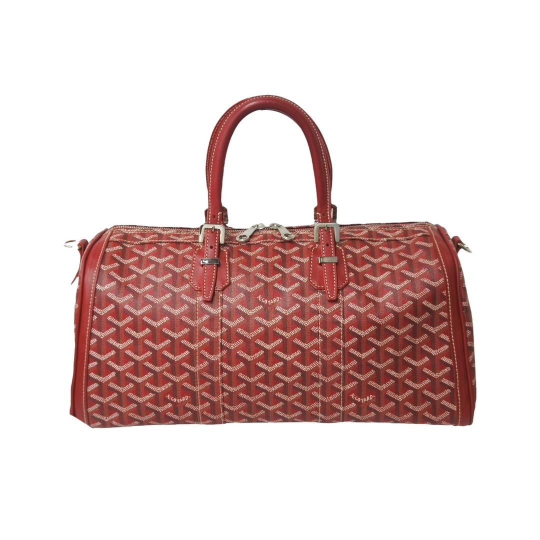 GOYARD(ゴヤール)のGOYARD ゴヤール クロワジュール 35 ボストンバッグ PIR020071 PVCコーティングキャンバス レッド シルバー金具 美品 中古 63631 レディースのバッグ(ボストンバッグ)の商品写真