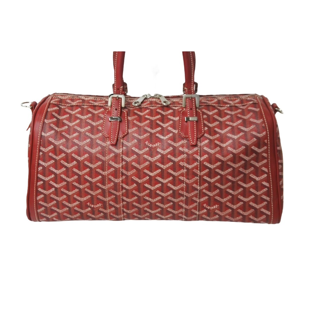 GOYARD(ゴヤール)のGOYARD ゴヤール クロワジュール 35 ボストンバッグ PIR020071 PVCコーティングキャンバス レッド シルバー金具 美品 中古 63631 レディースのバッグ(ボストンバッグ)の商品写真