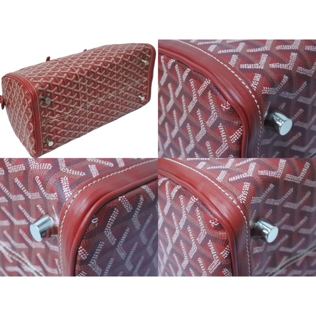 GOYARD(ゴヤール)のGOYARD ゴヤール クロワジュール 35 ボストンバッグ PIR020071 PVCコーティングキャンバス レッド シルバー金具 美品 中古 63631 レディースのバッグ(ボストンバッグ)の商品写真