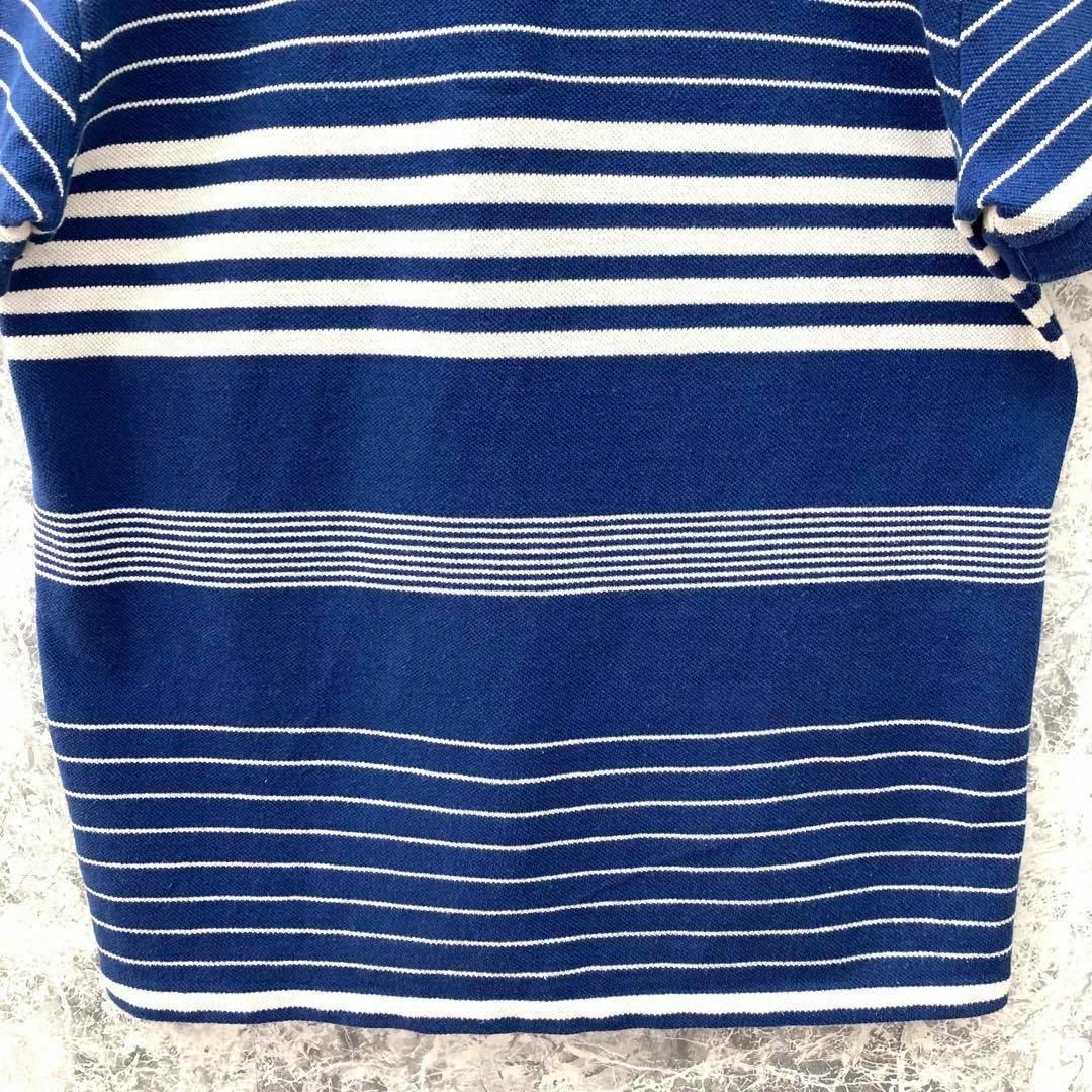 LACOSTE(ラコステ)のIS47 フランス古着ラコステワンポイントワニロゴハーフボタンボーダーポロシャツ メンズのトップス(ポロシャツ)の商品写真