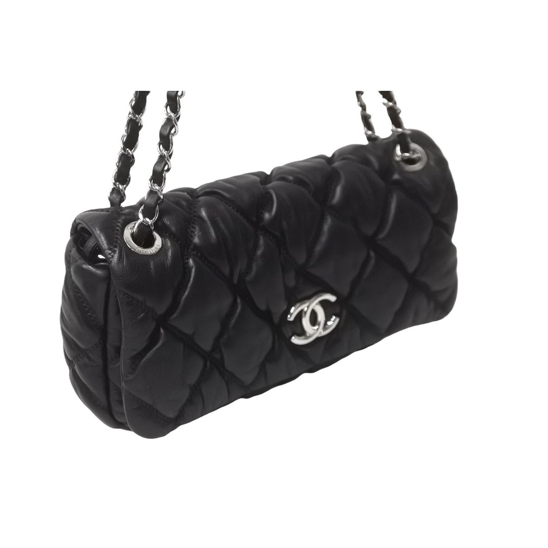 CHANEL(シャネル)の極美品 CHANEL シャネル ココマーク バブルキルト ハンドバッグ ブラック シルバー金具 中古 63716 レディースのバッグ(ハンドバッグ)の商品写真