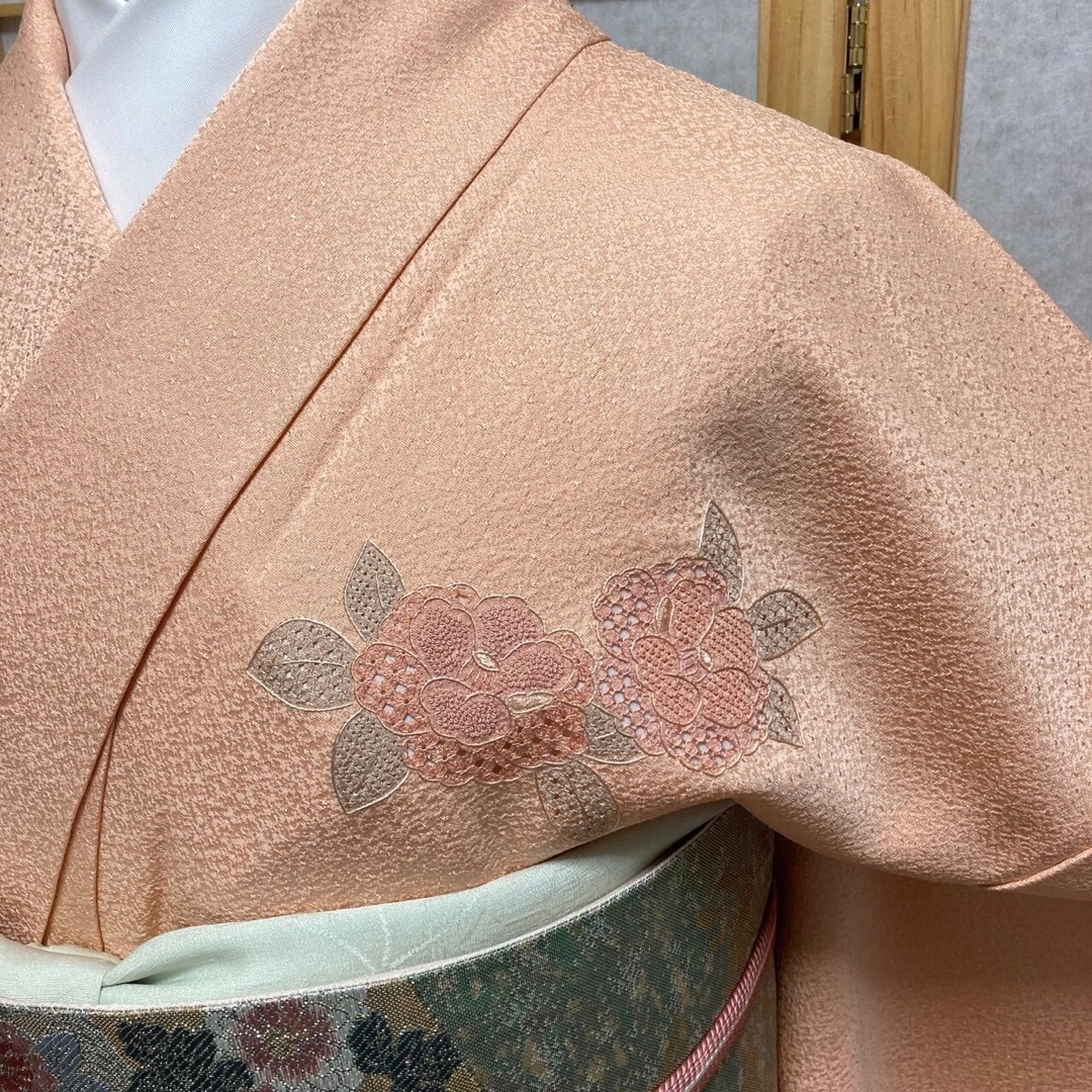 ［9648］訪問着 美品 汕頭相良刺繍 スワトウ 正絹 着物 袷 レディースの水着/浴衣(着物)の商品写真