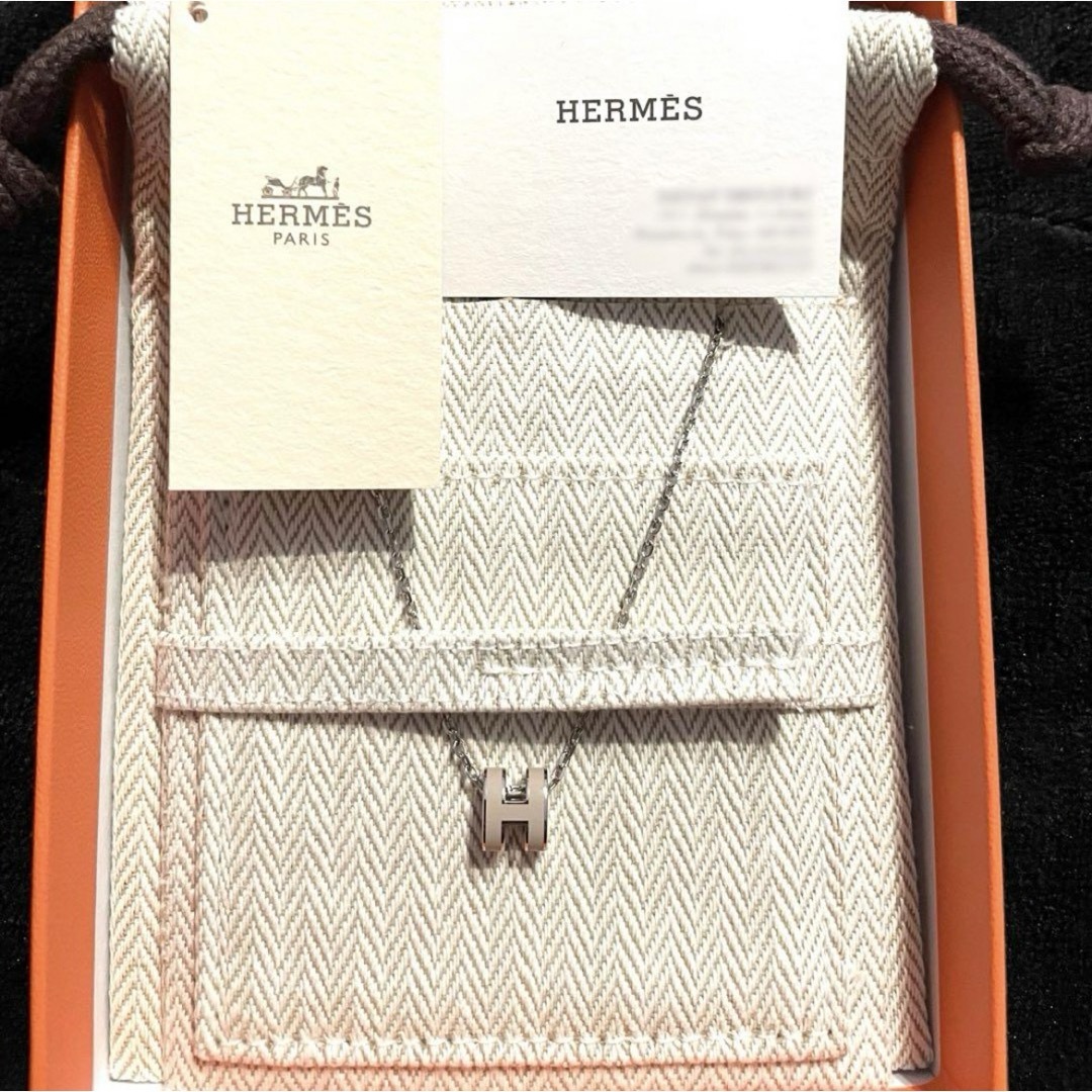 Hermes(エルメス)のHERMES  ミニ・ポップH  ネックレス マロングラッセ×シルバー レディースのアクセサリー(ネックレス)の商品写真