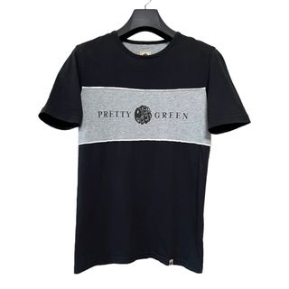 プリティーグリーン(PRETTY GREEN)の匿名発送　美品　プリティーグリーン　コットンプリントT サイズ2 ブラック(Tシャツ/カットソー(半袖/袖なし))