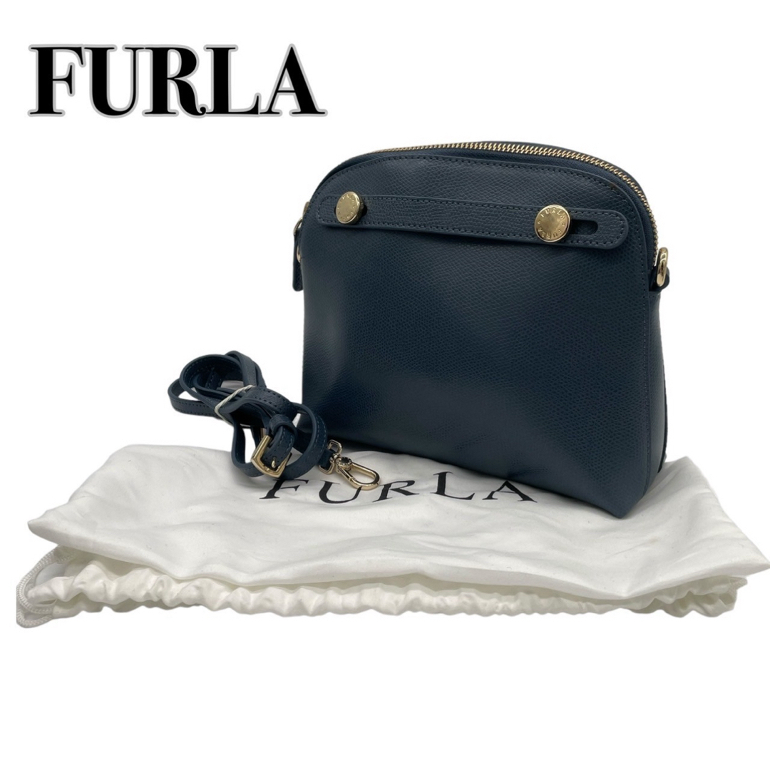 Furla(フルラ)のFURLA フルラ パイパー レザー青ブルー ショルダーバッグ 保存袋付き レディースのバッグ(ショルダーバッグ)の商品写真