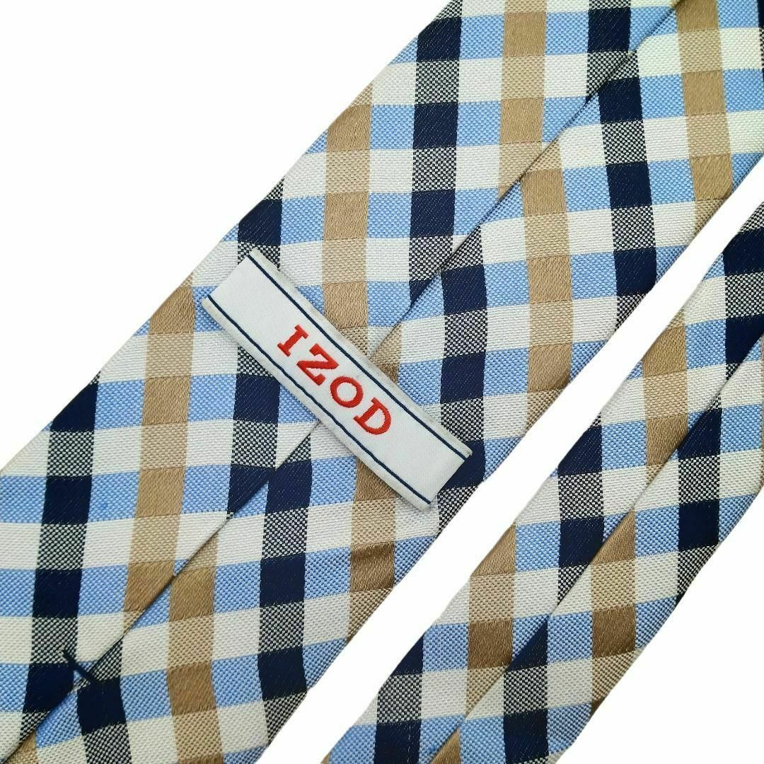 IZOD アイゾッド ネクタイ シルク100% チェック柄 総柄 u45 メンズのファッション小物(ネクタイ)の商品写真