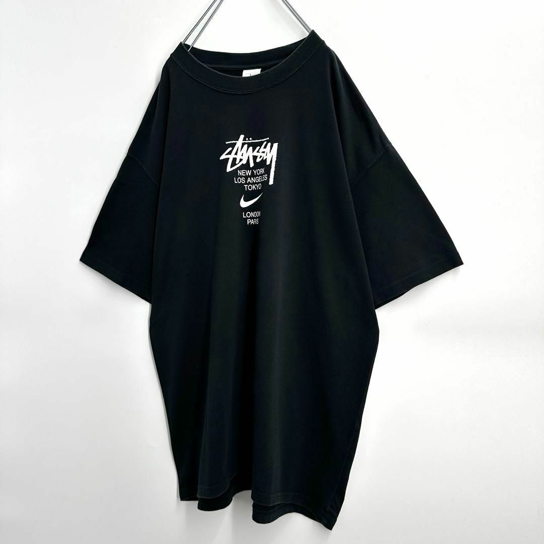 NIKE(ナイキ)の【即完売モデル】NIKE×STUSSY　センターロゴ　Tシャツ　人気L　入手困難 メンズのトップス(Tシャツ/カットソー(半袖/袖なし))の商品写真