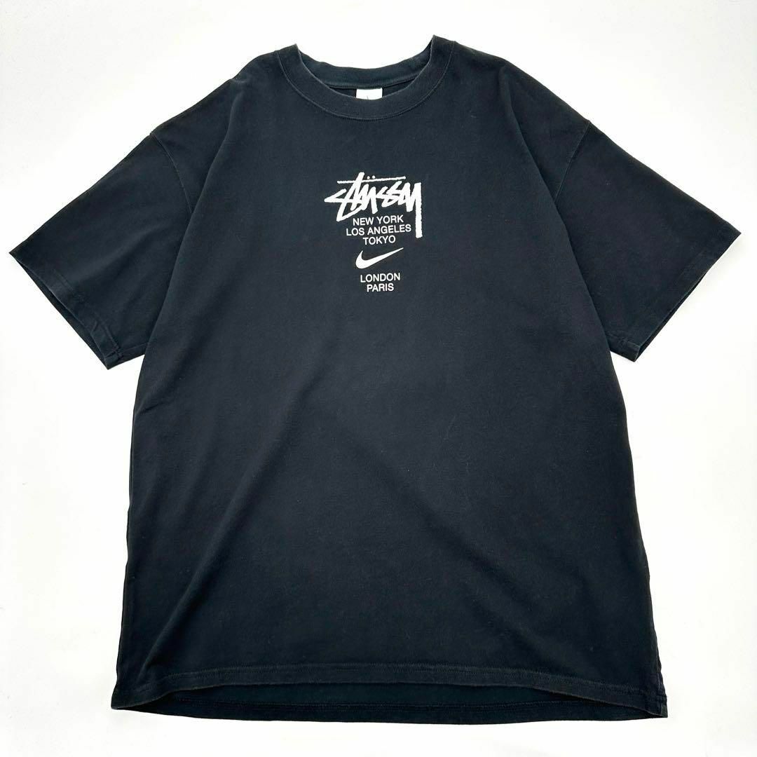 NIKE(ナイキ)の【即完売モデル】NIKE×STUSSY　センターロゴ　Tシャツ　人気L　入手困難 メンズのトップス(Tシャツ/カットソー(半袖/袖なし))の商品写真