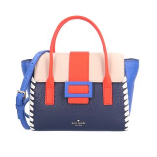 ケイトスペード サッチェル ショルダーバッグ レザー PXRU8806 ネイビー レディース Kate Spade  中古(ショルダーバッグ)