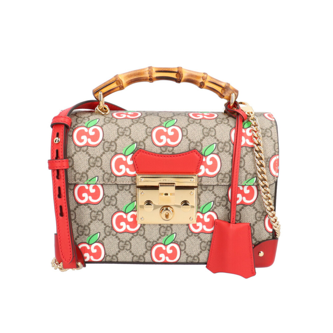 Gucci(グッチ)のグッチ バンブー GGアップル ショルダーバッグ GGスプリームキャンバス 603221 520981 ブラウン レディース GUCCI  中古 レディースのバッグ(ショルダーバッグ)の商品写真