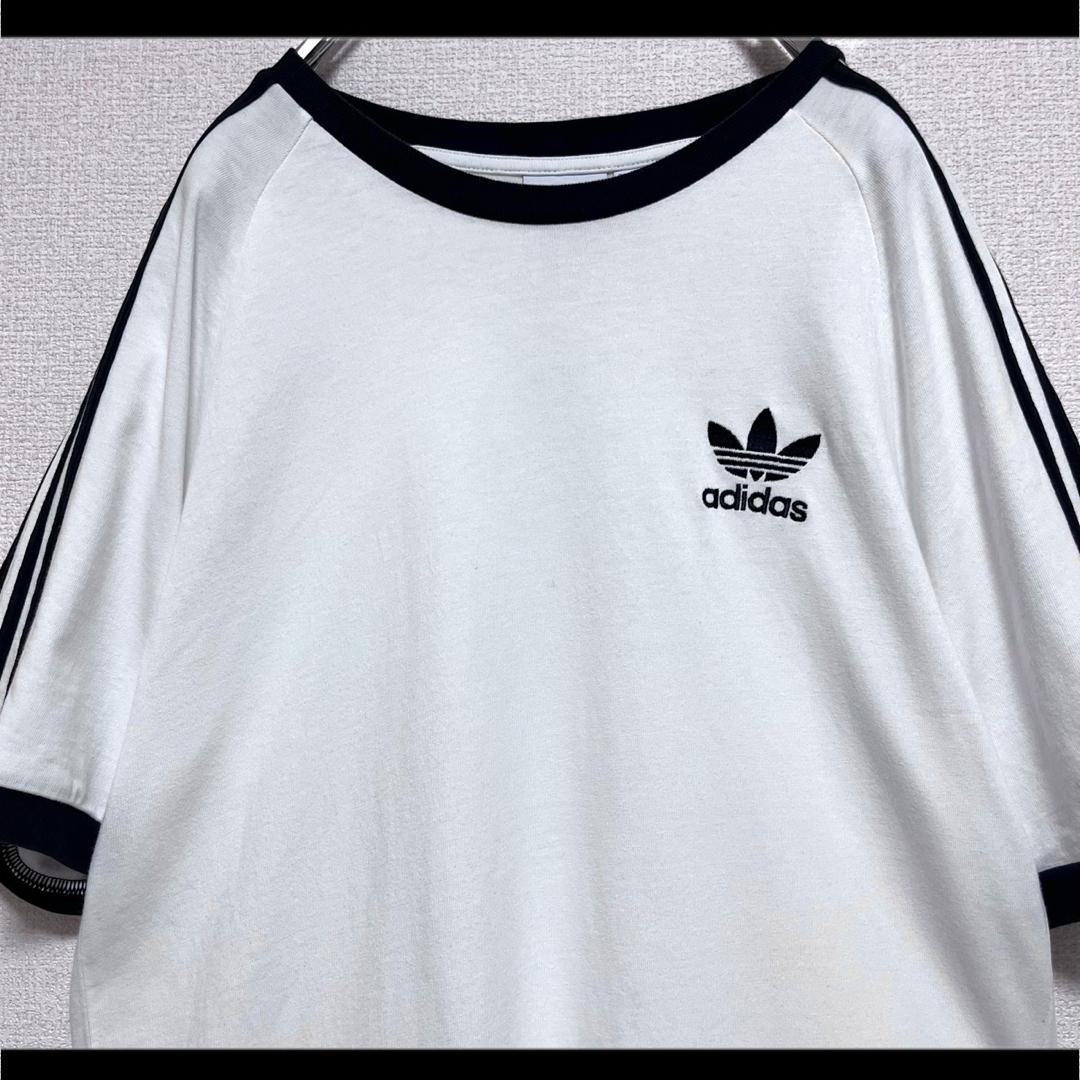 adidas(アディダス)のadidas アディダス Tシャツ ラグラン ホワイト トレフォイル ロゴ刺繍 メンズのトップス(Tシャツ/カットソー(半袖/袖なし))の商品写真