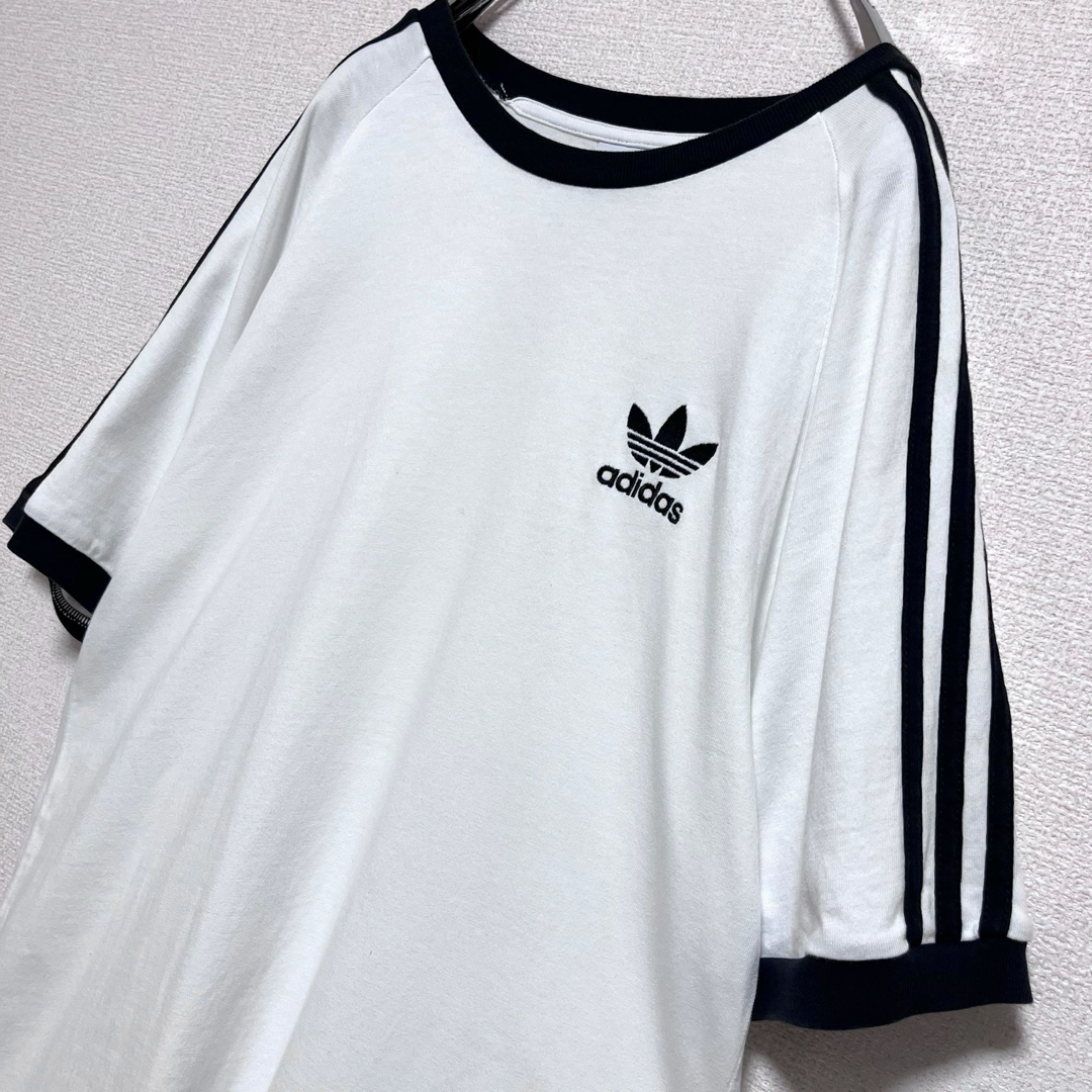 adidas(アディダス)のadidas アディダス Tシャツ ラグラン ホワイト トレフォイル ロゴ刺繍 メンズのトップス(Tシャツ/カットソー(半袖/袖なし))の商品写真