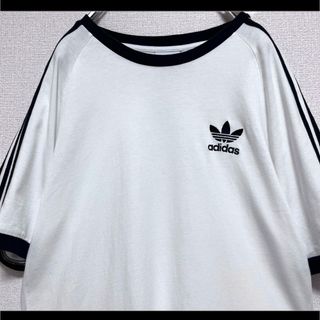 アディダス(adidas)のadidas アディダス Tシャツ ラグラン ホワイト トレフォイル ロゴ刺繍(Tシャツ/カットソー(半袖/袖なし))