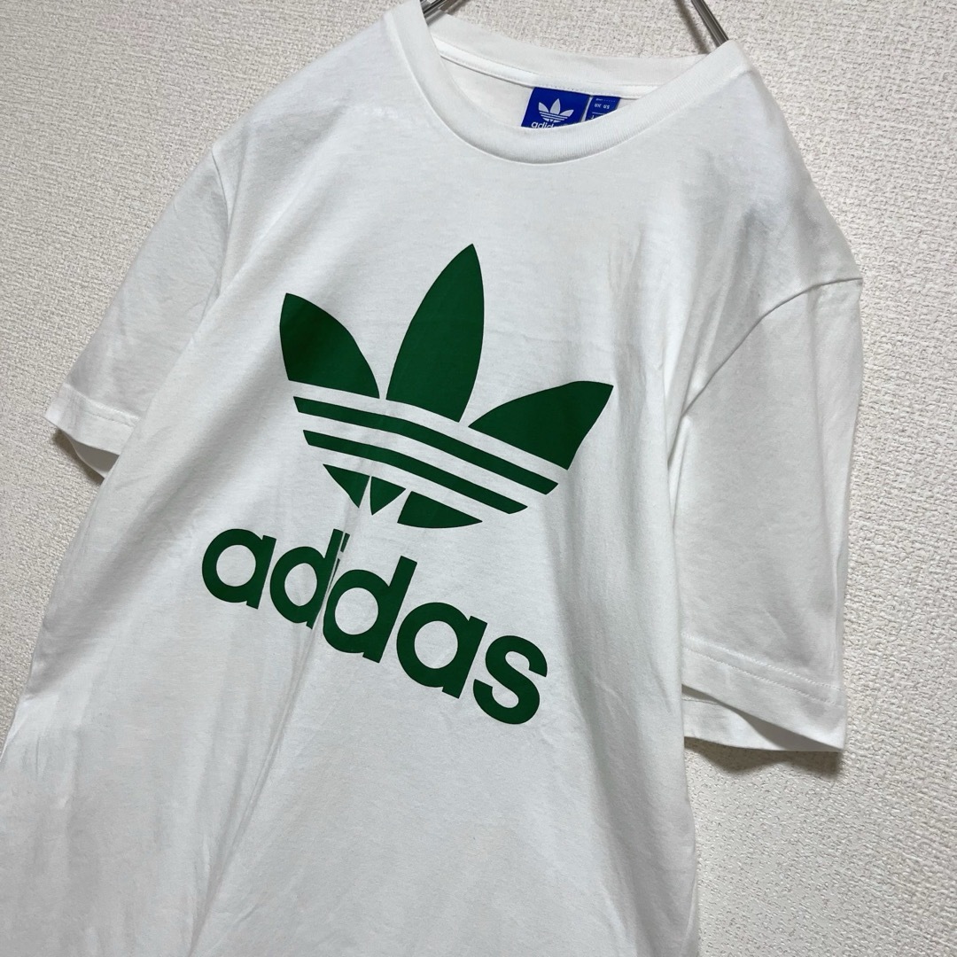 adidas(アディダス)のadidas アディダス Tシャツ 半袖 ホワイト グリーントレフォイル S メンズのトップス(Tシャツ/カットソー(半袖/袖なし))の商品写真