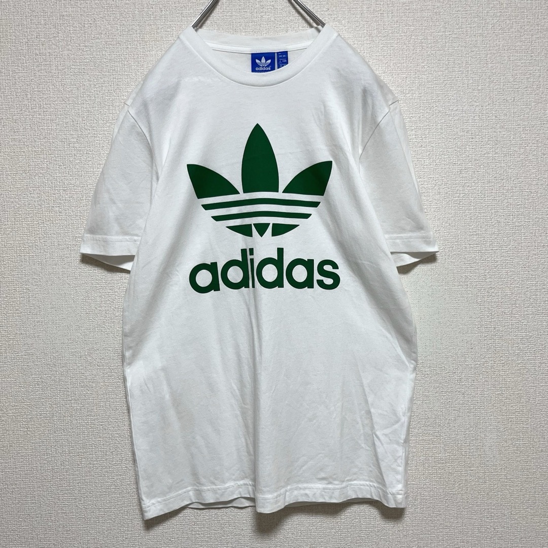 adidas(アディダス)のadidas アディダス Tシャツ 半袖 ホワイト グリーントレフォイル S メンズのトップス(Tシャツ/カットソー(半袖/袖なし))の商品写真