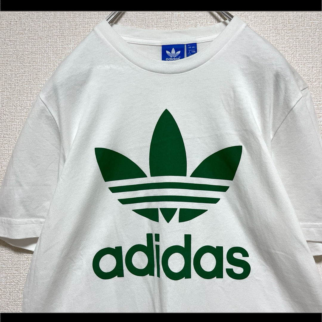 adidas(アディダス)のadidas アディダス Tシャツ 半袖 ホワイト グリーントレフォイル S メンズのトップス(Tシャツ/カットソー(半袖/袖なし))の商品写真