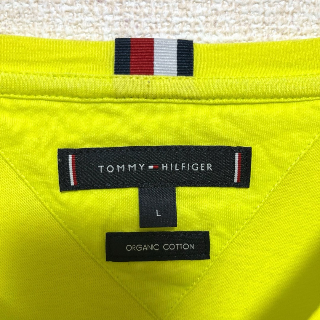 TOMMY HILFIGER(トミーヒルフィガー)のTOMMY HILFIGER トミーヒルフィガー Tシャツ イエロー 袖刺繍 L メンズのトップス(Tシャツ/カットソー(半袖/袖なし))の商品写真