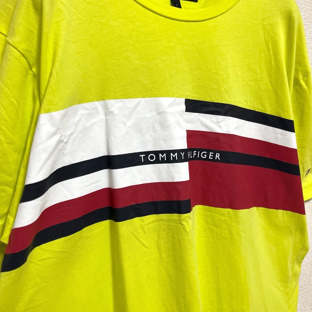 TOMMY HILFIGER(トミーヒルフィガー)のTOMMY HILFIGER トミーヒルフィガー Tシャツ イエロー 袖刺繍 L メンズのトップス(Tシャツ/カットソー(半袖/袖なし))の商品写真